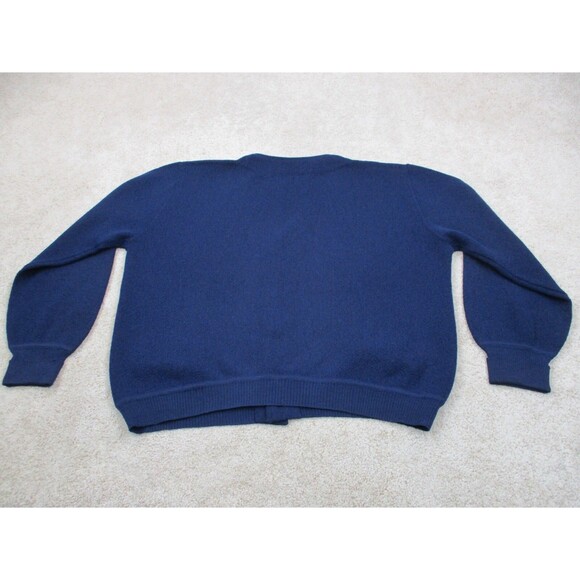 VINTAGE Peruvian Connection Cardigan Sweater Men Large Alpaca Blue Grandpa Peru - Picture 7 of 10